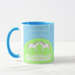 Schöne weiße Hochzeitspferde nach Maß Tasse