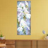 Schöne weiße Iris-Blume - Original-Malerei Leinwanddruck (Insitu (Wohnzimmer))