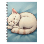 Schöne weiße Katze Blue Notebook-Abdeckung Notizblock (Vorderseite)