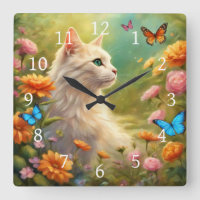 Schöne weiße Katze im Garten 713