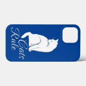 Schöne weiße Katze mit "Cats Rule" Text Case-Mate iPhone Hülle (Rückseite (Horizontal))