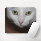Schöne weiße Katze Mousepad (Mit Mouse)