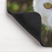 Schöne weiße Katze Mousepad (Ecke)