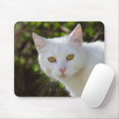 Schöne weiße Katze Mousepad (Mit Mouse)