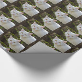 Schöne weiße Katze Snowflake Geschenkpapier (Ecke)