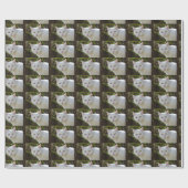 Schöne weiße Katze Snowflake Geschenkpapier (Flach)