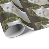 Schöne weiße Katze Snowflake Geschenkpapier (Rolleneckpunkt)