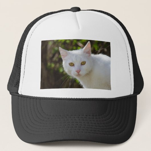 Schöne weiße Katze Truckerkappe (Vorderseite)