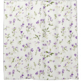 Schöne weiße lila Blüten Duschvorhang (Vorderseite)