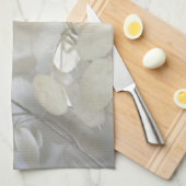 Schöne weiße Lunaria Silver Dollar Elegant Grau Geschirrtuch (Viertel Falte)