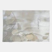 Schöne weiße Lunaria Silver Dollar Elegant Grau Geschirrtuch (Horizontal)