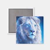 Schöne weiße Mystik mit blauen Augen Magnet (Vorderseite/Rückseite)