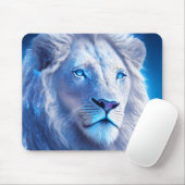 Schöne weiße Mystik mit blauen Augen Mousepad (Mit Mouse)