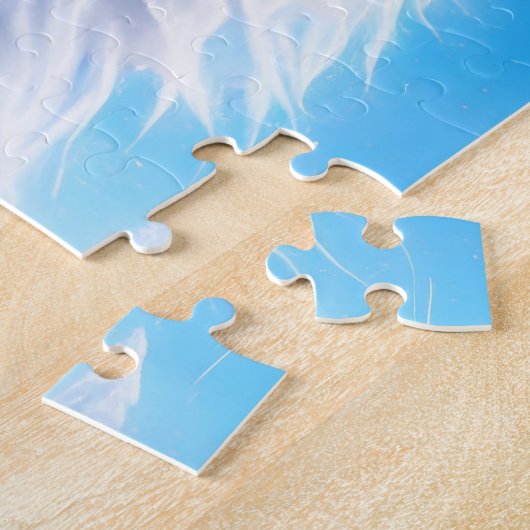 Schöne weiße Mystik mit blauen Augen Puzzle (Seite)