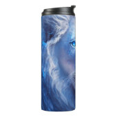 Schöne weiße Mystik mit blauen Augen Thermosbecher (Nach links gedreht)