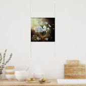 Schöne weiße Orchideen floral Bouquet Poster (Küche)