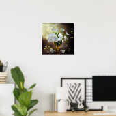 Schöne weiße Orchideen floral Bouquet Poster (Heimbüro)