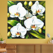schöne weiße Orchideen Leinwanddruck (Insitu (Wohnzimmer))