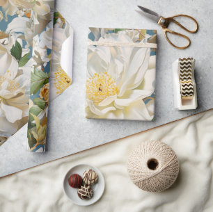 Schöne weiße Perle und magnolisches Muster Geschenkpapier