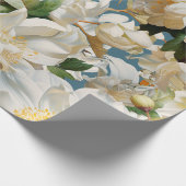 Schöne weiße Perle und magnolisches Muster Geschenkpapier (Ecke)