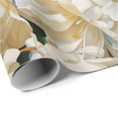 Schöne weiße Perle und magnolisches Muster Geschenkpapier (Rolleneckpunkt)