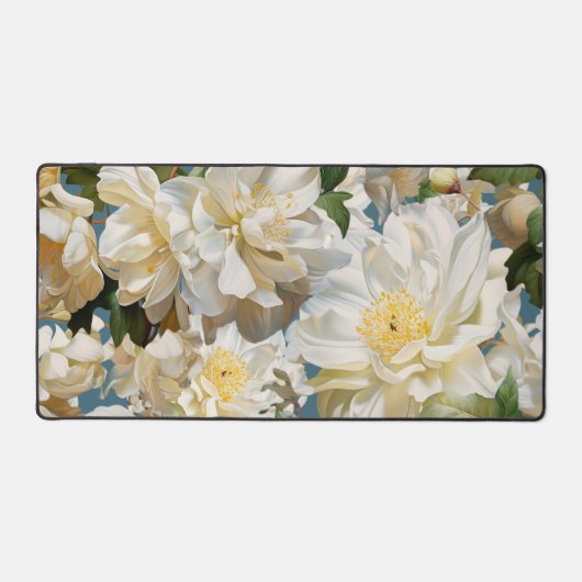 Schöne weiße Perle und magnolisches Muster Schreibtischunterlage (Vorderseite)