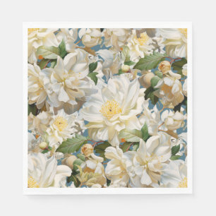 Schöne weiße Perle und magnolisches Muster Serviette