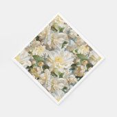 Schöne weiße Perle und magnolisches Muster Serviette (Ecke)