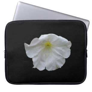 Schöne weiße Petunia Laptop-Tasche Laptopschutzhülle