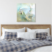 SCHÖNE WEISSE PFERDE ANGEL. POETISCHE ANGEL HORSE LEINWANDDRUCK (Insitu (Schlafzimmer))