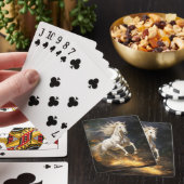 Schöne Weiße Reittiere Spielkarten (In Situ)