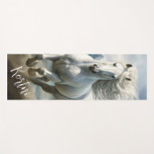 Schöne Weiße Reittiere Yogamatte (Vorderseite (Horizontal))