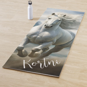 Schöne Weiße Reittiere Yogamatte
