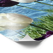 Schöne weiße, rosa und violette Blumen Fotodruck (Ecke)