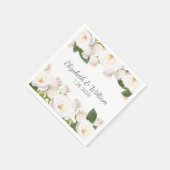 Schöne weiße Rose Elegante Romantische Hochzeit Serviette (Ecke)