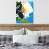 Schöne weiße Rose Leinwanddruck (Insitu (Schlafzimmer))