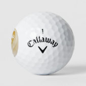 Schöne Weiße Rose Ruhe Golfball (Logo)