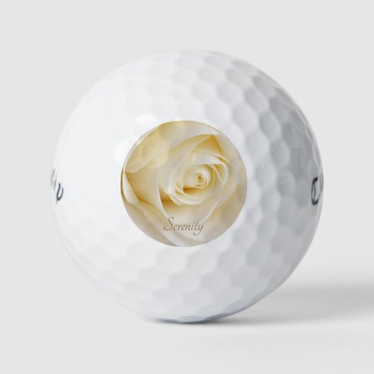 Schöne Weiße Rose Ruhe Golfball (Vorderseite)