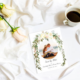 Schöne Weiße Rosen Floral Save The Date