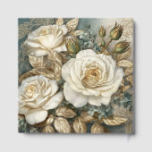 Schöne weiße Rosen Gästebuch (Rückseite)