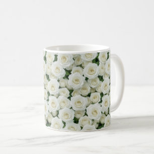 Schöne weiße Rosen Kaffeetasse