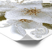 Schöne weiße Rosen Spitze und Perlen Poster (Ecke)