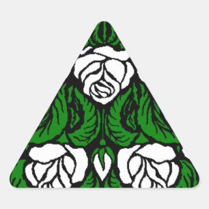 SCHÖNE WEISSE ROSES TRIANGLE DREIECKIGER AUFKLEBER