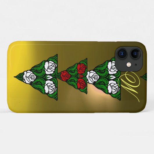 SCHÖNE WEISSE ROTE ROSEN TRIANGLE MONOGRAM Case-Mate iPhone HÜLLE (Rückseite (Horizontal))