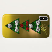 SCHÖNE WEISSE ROTE ROSEN TRIANGLE MONOGRAM Case-Mate iPhone HÜLLE (Rückseite (Horizontal))