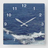 Schöne weiße Schaumwellen Wall Uhr (Vorderseite)