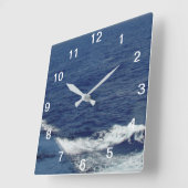 Schöne weiße Schaumwellen Wall Uhr (Winkel)