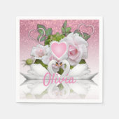 Schöne weiße Schwäne - personalisieren Serviette (Vorderseite)