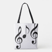 schöne weiße Tasche-Tasche mit schwarzen Noten Tasche (Rückseite)