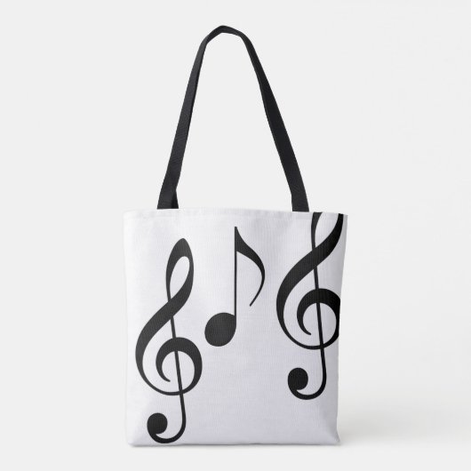 schöne weiße Tasche-Tasche mit schwarzen Noten Tasche (Rückseite)